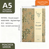 AssurePrint Plus – Carnet/Agenda Organiseur Rigide en Tissu Soie Jacquard Brocart Gaufré Floral Personnalisé A5 A4 B5 A6 pour Femme