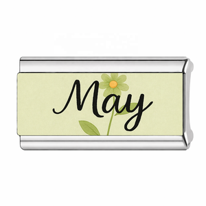 Calendario mensual DIY estilo italiano en stock, meses con letras en inglés de diciembre, pulsera creativa de acero inoxidable galvanizado. - Product Image 3