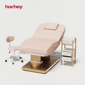 HOCHEY Electric Spa Salon Bed Lash Tattoo Adjustable Facial Beauty Bed Heating Mattress Massage Table