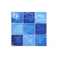 Nouveau mélange bleu piscine carrelage mural conception carreaux de mosaïque en céramique naturel pour salle de bain hôtel décorations murales