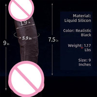 Flüssiges Silikon Realistischer Dildo mit Saugnapf für Frauen, Manuelle Anwendung, Schwarz, Extra-Groß, Extra-Dick, Masturbator Sexspielzeug für Männer