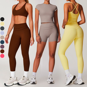 Abbigliamento da Palestra per <span class=keywords><strong>Donna</strong></span>, <span class=keywords><strong>Pantaloni</strong></span> Yoga a Compressione Morbida e Top Leggeri, Set <span class=keywords><strong>Sportivi</strong></span> Elasticizzati - Product Image 1