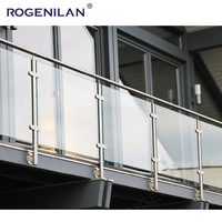 Rogenilan Balustrades en verre Low-E pour terrasses Canal en U en aluminium pour balcons Balustrade d'extérieur Main courante