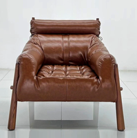 Fauteuil de relaxation moderne en bois massif de style mi-siècle, chaise individuelle créative pour hôtel