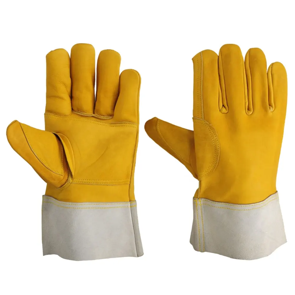 Tig Welding Gloves Offers A Soft Goatskin Palm Extra Sensitivity Cow Split Leather Cuff