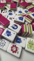 Ensemble de Mahjong Américain Pop Love, 160 tuiles, design rose et lime, cadeau pour club de Mahjong, célébration d'anniversaire