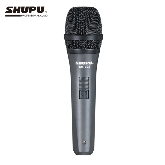 SHUPU SM-303 Black Dynamic Microphone Portable Cardioid Wired Handheld Karaoke Mic Integrated Audio System Noise Metal