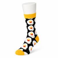 Chaussettes à thème petit-déjeuner pour femmes et hommes, chaussettes décontractées à motif œuf pour cuisine, cadeau pour cuisinier, usage quotidien, logo personnalisé