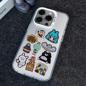 Op maat gemaakte vergulde 3D moderne gegraveerde mobiele telefoon stickers metalen emaille pins Saoedi-Arabië 3M hoes decoratieve badges voor reclame - Product Image 3
