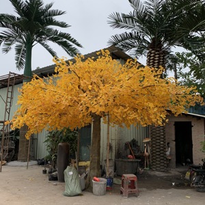 Árbol de <span class=keywords><strong>Ginkgo</strong></span> Artificial de La Fortuna dorada para interior y exterior, Hotel, centro comercial, decoración de escenario, venta de fábrica para uso en el jardín del hogar - Product Image 2