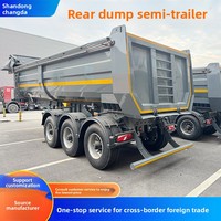 Semi-remorque benne basculante arrière en U, type caisse, pour le transport de charbon et d'agrégats, fabriquée en Chine