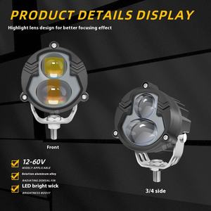Projecteur LED haute puissance <span class=keywords><strong>pour</strong></span> véhicules tout-terrain et motos modifiées, système d'éclairage étanche bicolore 3 pouces en forme de <span class=keywords><strong>gourde</strong></span> - Product Image 5