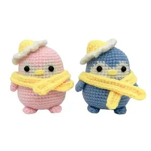 DIY Stuffed Craft Handmade Wool Animal Crochet Kits Penguins for Beginners