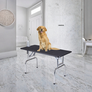 Equipo de Belleza, Mesa de Peluquería Plegable de Altura Ajustable con Elevación Neumática, Mesa Redonda de Acero Inoxidable para <span class=keywords><strong>Perros</strong></span>, Mesa de Peluquería para Exposiciones Caninas - Product Image 4