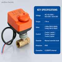 Vanne à boisseau sphérique électrique compacte en laiton DN15, raccord DIN, 2 voies, actionneur 220V, connexion électrique rapide, vanne de contrôle d'eau OEM