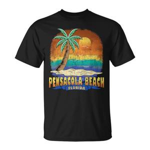 T-shirt souvenir vintage effetto invecchiato di Pensacola Beach Florida - Product Image 1