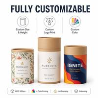 Boîte cadeau rigide en papier kraft recyclé écologique personnalisée avec emballage en tube cylindrique, pelliculage mat, OEM pour bougies