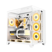 AntarcChill Wholesale Custom Gaming Case Atx Full Tower 3 Tempered Glass Front Panel Rgb Effect Computer Desktop PC Case Cabinet