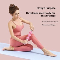 Bâton de massage à trois pointes pour la relaxation musculaire, rouleau de fitness à dents de loup pour les jambes, amincissement des mollets, yoga