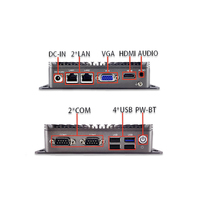 J1900-cpu barebone NUC de cuatro núcleos, ordenador industrial sin ventilador, resistente, control integrado, mini PC para windows 10