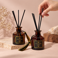 Diffuseur de parfum en verre personnalisable de 50 ml pour la maison et l'hôtel, désodorisant d'ambiance sans flamme aux huiles essentielles, parfum longue durée