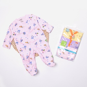 Combinaison 100% coton pour bébés, tenue de 3 pièces, sans pieds, manches longues, vêtement pour nouveau-né - Product Image 1