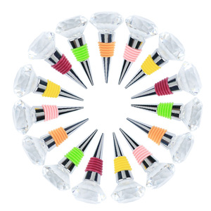 Crystal Wine Stopper With Silicone Ring Reusable Sealing <b>Bottle</b> Stopper For Home Use - Product Image 1