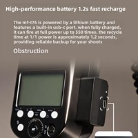 Flash annulaire macro Godox MF-T76C/N/S pour photographie et travaux dentaires - Compatible avec les reflex numériques // Portable, externe, TTL automatique