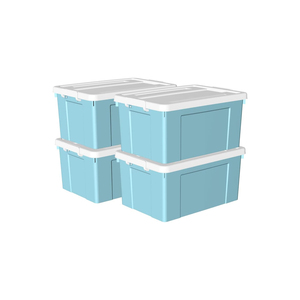 Large Capacity Stackable PP <b>Storage</b> Boxes <b>Bins</b> Lid Handle Portable 5 Sizes Set Nordic Household Clothing Organizer Eco-Friendly - Product Image 1