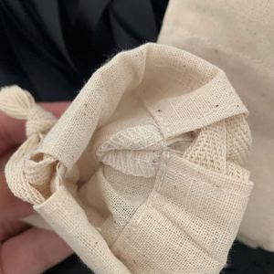 Custom Printed Natural 100% Organic Muslin Cloth <b>Drawstring</b> Bag Small Bulk Cotton Muslin Bag <b>Pouch</b> With Logo - Product Image 5