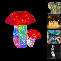 Lampe Champignon Iridescente à Prix d'Usine, Veilleuse LED, Sculpture Holographique Prismatique, Art Lumineux, Vente en Gros