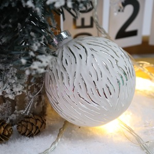 Personalizzato rotondo 8cm bianco appeso ornamenti di natale palla di vetro per la decorazione dell'albero di Natale - Product Image 4
