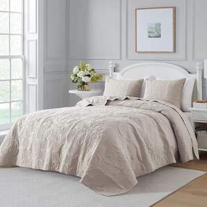 Parure de <span class=keywords><strong>lit</strong></span> matelassée en <span class=keywords><strong>satin</strong></span> de coton de haute qualité, douce, soyeuse et respirante, idéale pour l'été et l'usage quotidien dans la chambre. - Product Image 1