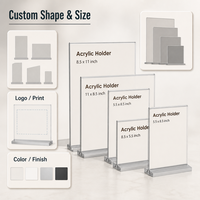 Support de signalisation en T en acrylique léger, personnalisé en usine, vente en gros, facile à assembler, support transparent pour prospectus et cadre photo pour la décoration intérieure