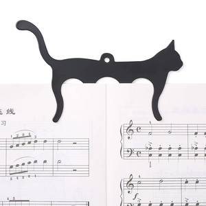Marqueurs de page en forme de chat en acier pour partitions musicales, clips de fixation multicolores pour partitions, fournitures scolaires musicales en gros - Product Image 5