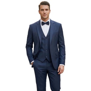 Completo da Uomo Elegante Britannico a Prezzo all'Ingrosso, Set 3 Pezzi Tinta Unita, Design Traspirante e Anti-sbiadimento - Product Image 5