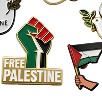 Broche en métal émaillé plaqué or Carte de Palestine Libre, style timbre palestinien, carte postale de Palestine, badge et emblème de collection