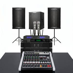 Sistema de Sonido Profesional para Escenario de 1000w, Juego de Altavoces de Madera de 8/10/12 Pulgadas, Amplificador, Micrófono Inalámbrico, Sonido Envolvente para Espectáculos en Vivo, Wy-400 - Product Image 1