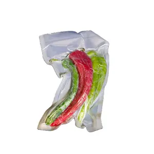 Sac d'emballage sous vide imprimé personnalisé biodégradable sac de vide de stockage de joint en plastique alimentaire en relief congelé