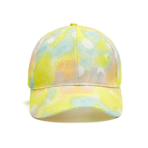 Alta calidad 100% poliéster Tie Dye gorra de béisbol de pana patrón impreso moda al aire libre venta al por mayor negocios sombrero de ala curva - Product Image 2