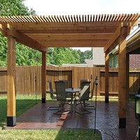 Soportes de pérgola de madera de 6 "X 6", soportes de esquina de ángulo recto de 3 vías,