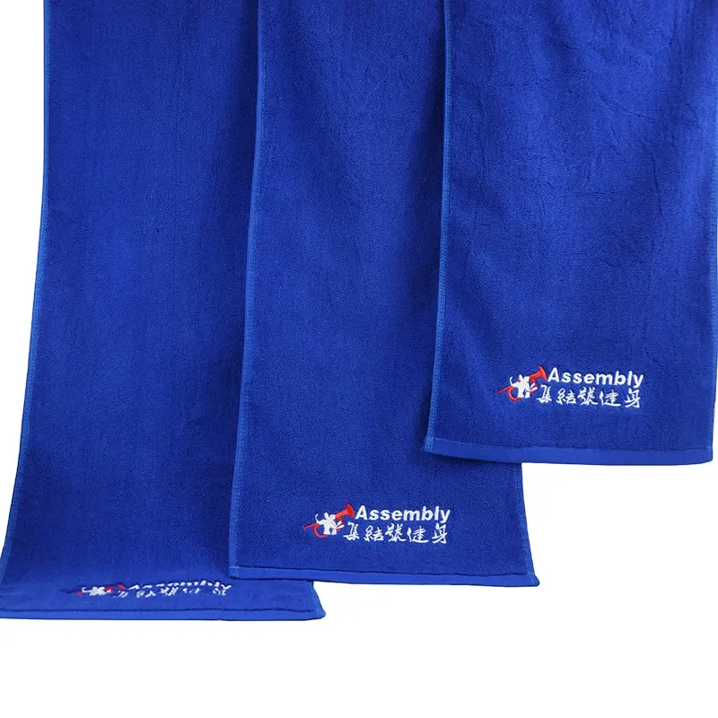 Yüksek kaliteli % 100 pamuklu özel kişiselleştirilmiş spor havlu 30*80cm boyutu mavi el havlusu spor havlu özel logo