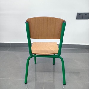 Chaise d'école avec siège en bois et structure métallique durable pour enfant et étudiant - Product Image 3
