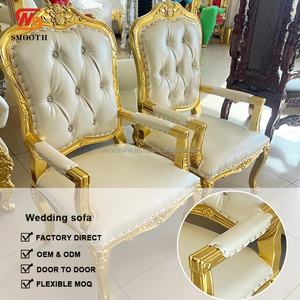 เก้าอี้โซฟาโรงแรมทำจากไม้หรูหราเรียบบัลลังก์สำหรับงานแต่งงาน - Product Image 2