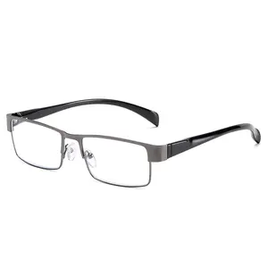 J89868 1pc Metal Squared Lens Spring Hinges Presbyopia Unisex Corrective Eyeglasses 1.0 1.5 2.0 2.5 3.0 3.5 4.0 Reading Glasses