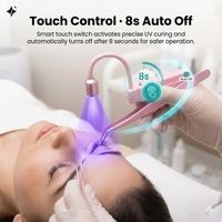 Lampe UV LED portable pour extensions de cils, rechargeable par USB, batterie intégrée, pas de pédale de commande requise