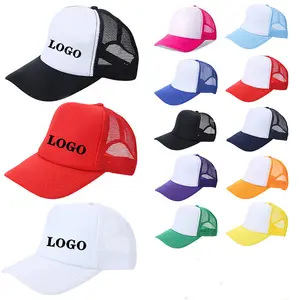 Cappello da camionista in schiuma a due colori all'ingrosso Logo Costom 5 pannelli Oem ricamato cappello da camionista a tesa tonda ricamo personalizzato