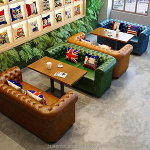 Bộ bàn ghế <span class=keywords><strong>sofa</strong></span>, quầy bar, bàn ăn kiểu Mỹ cổ điển, bàn cà phê bằng gỗ cho nhà hàng, công viên hoặc quán cà phê - Product Image 2