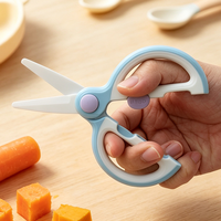Ciseaux à nourriture pour bébé en céramique portables, conception avec verrou de sécurité, coupe-nourriture pour bébé détachable et lavable pour les voyages et la maison