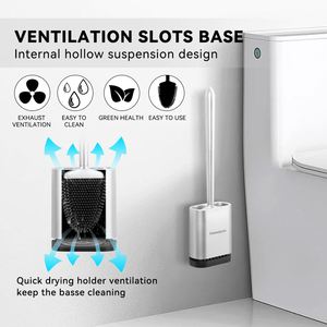 Juego de Soporte y Cepillo para Inodoro de Alta Calidad, Fácil de Usar, con Cabezal Flexible de Silicona para Limpieza - Product Image 5